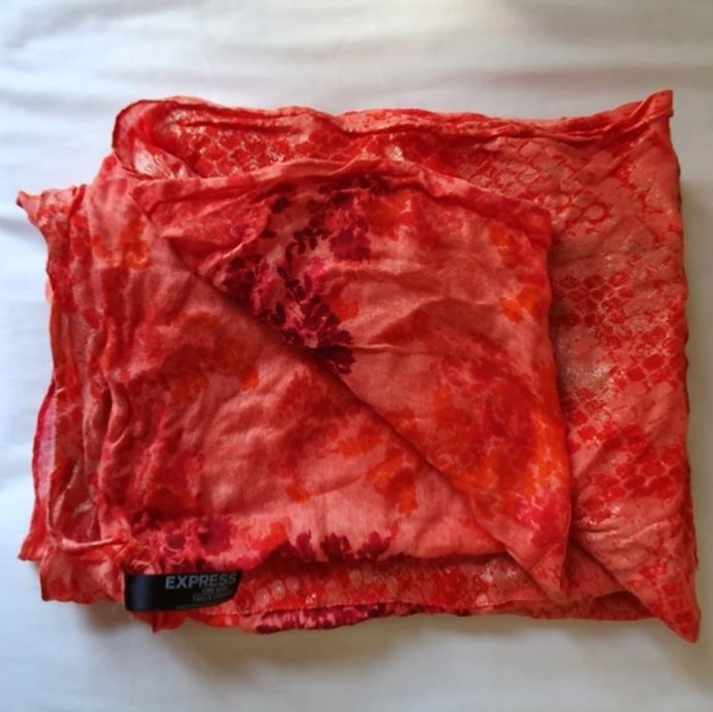 Express Orange Dual Pattern Infinity Scarf - Picture 2 of 5